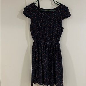 Ya Los Angeles Navy Dress with Orange Dots